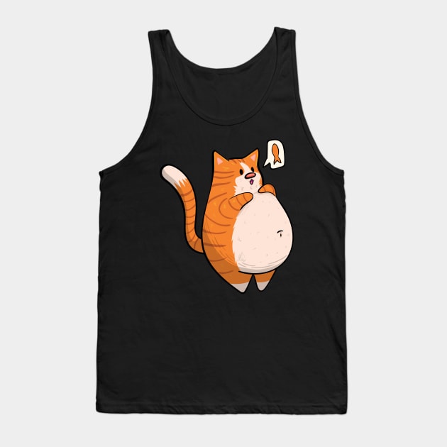 Ginger Chonky Cat Tank Top by KPrimeArt